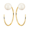 14k Yellow Gold Freshwater Cultured Pearl Small Threader Hoop Earrings