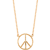 14k Yellow Gold Classic Peace Sign Necklace