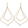14k Yellow Gold Nancy B Double Diamond Shaped Wire Outline Earrings With Sheperd Hooks