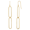 14k Yellow Gold Nancy B Paper Clip Link Dangle Earrings With Hook Wire 2.75in