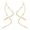 14k Yellow Gold Double Wire Swirl Threader Earrings 1.5in