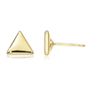 14k Yellow Gold Classic Flat Triangle Stud Earrings