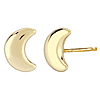 14k Yellow Gold Half Moon Stud Earrings