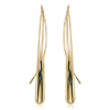 14k Yellow Gold Slender Teardrop Threader Earrings