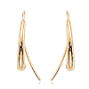 14K Yellow Gold Teardrop Threader Earrings