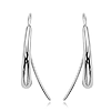 14k White Gold Teardrop Threader Earrings