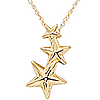 14k Yellow Gold Shooting Stars Necklace