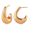 14k Yellow Gold Puffed J Hoop Earrings