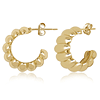 14k Yellow Gold Shrimp Open Hoop Earrings