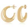 14k Yellow Gold Tapered Open Hoop Earrings