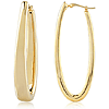 14k Yellow Gold Oblong Tapered Oval Hoop Earrings 1.65in