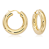 14k Yellow Gold Puffed Hoop Earrings 3/4in