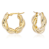 14k Yellow Gold Small Round Twisted Hoop Earrings