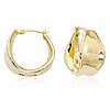 14k Yellow Gold Tapered Round Hoop Earrings 3/4in