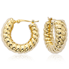 14k Yellow Gold Twisted Hoop Earrings 3/4in