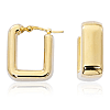 14k Yellow Gold Classic Square Huggie Earrings
