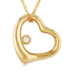 14k Yellow Gold Small Open Heart Diamond Necklace