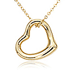 14k Yellow Gold Small Open Heart Necklace