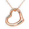 14k Rose Gold Small Open Heart Necklace