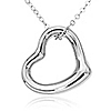 Sterling Silver Small Classic Open Heart Necklace