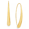 14k Yellow Gold Long Teardrop Threader Earrings 1.65in