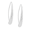 14k White Gold Long Teardrop Threader Earrings 1.65in
