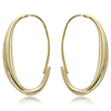 14k Yellow Gold Endless Tapered Oval Hoop Earrings