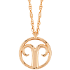 14k Yellow Gold Aries Zodiac Sign Necklace