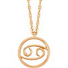 14k Yellow Gold Cancer Zodiac Sign Necklace