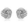 Sterling Silver Twisted Love Knot Stud Earrings