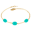 14k Yellow Gold Turquoise Nugget Station Bracelet