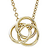 14k Yellow Gold Three Ring Love Knot Necklace