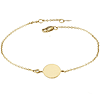 14k Yellow Gold Disc Charm Bracelet With .03 ct Diamond Accent