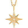 14k Yellow Gold .01 ct tw Diamond Starburst Necklace