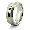 Cobalt Chrome 8mm Satin Finish Ring with Grooved Center