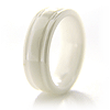 White Ceramic 7mm Flat Ring with Channels