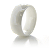 8mm Domed Polished White Ceramic Ring
