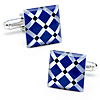 Blue Argyle Mother of Pearl Cufflinks