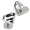 Stainless Steel Superman Black Onyx Cufflinks