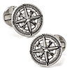 Stainless Steel Compass Cufflinks With Antique Finish
