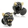 Sterling Silver Black and Gold Panther Cufflinks