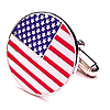 Round American Flag Cufflinks