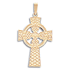 10kt Yellow Gold 1in Ornate Celtic Cross