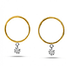 14k Yellow Gold .20 ct tw Diamond Small Front Hoop Earrings