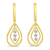 14k Yellow Gold .30 ct tw Dashing Diamonds Chandelier Drop Earrings 