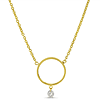 14K Yellow Gold .08 ct tw Dashing Diamond Circle Necklace