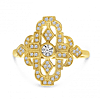 14k Yellow Gold Art Deco .27 ct tw Diamond Ring