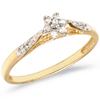 10kt Yellow Gold .10 ct Diamond Floral Cluster Promise Ring