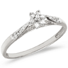 10kt White Gold .10 ct Diamond Floral Cluster Promise Ring