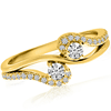 14kt Yellow Gold 1/3 ct Diamond Two-Stone Swirl Ring